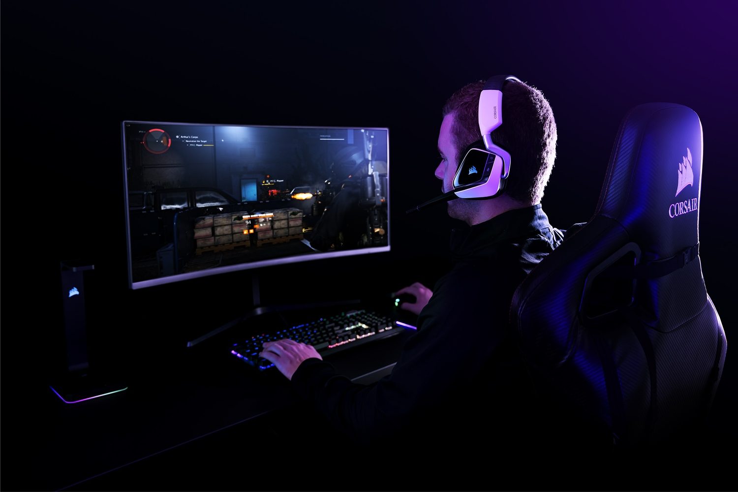 Corsair Void Elite Beyaz Gaming Kulaklık – görsel 4