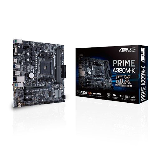 Asus PRIME A320M-K 3200MHz(OC) Anakart – ASUS PRIME A320M-K AMD Anakart LED aydınlatma, DDR4 3200MHz, 32Gb/s M.2, HDMI