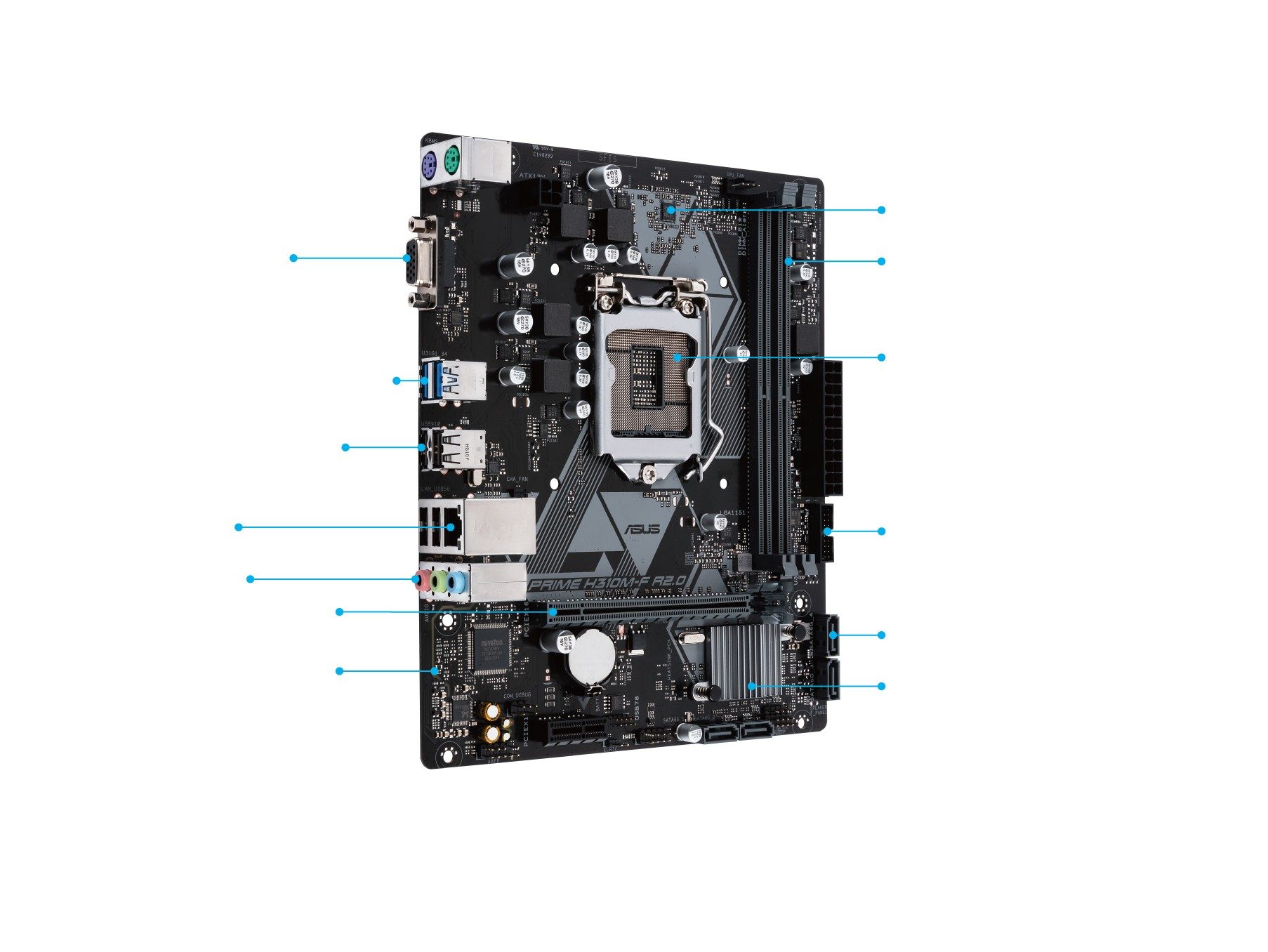 ASUS PRIME H310M-F R2.0 2666MHz(OC) Anakart – görsel 2