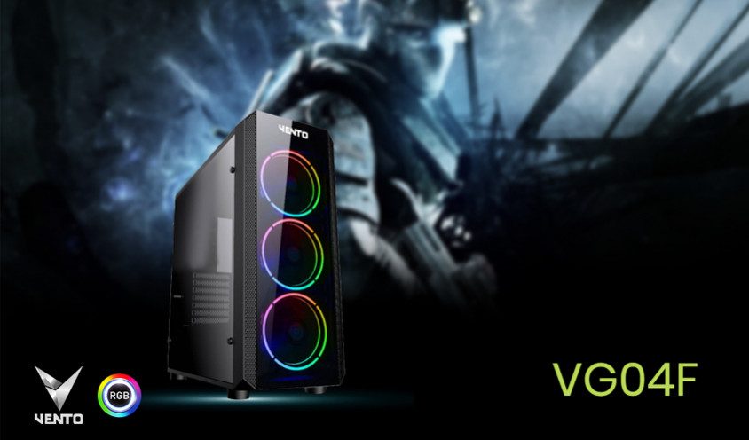 Vento VG04F Temperli Cam ATX Mid-Tower Gaming Kasa – Vento VG04F ile Kusursuz bir oyun deneyimi.