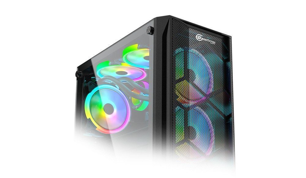 Performax Hellfire Siyah Temperli Cam RGB Kasa – MESH ÖN PANEL