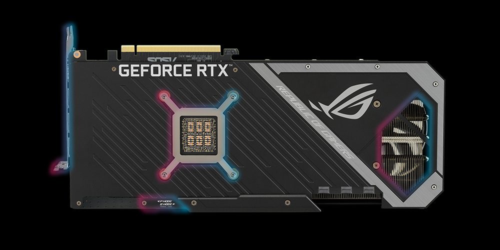 ASUS GeForce ROG STRIX RTX 3080 Ekran Kartı – Arka Kısmı da Serin