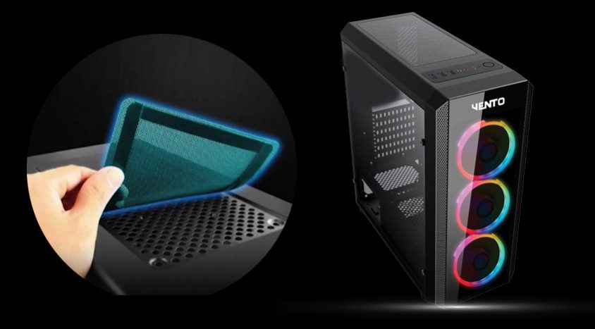 Vento VG04FE + FSP Performance Gaming Kasa – Manyetik Toz Filtresi