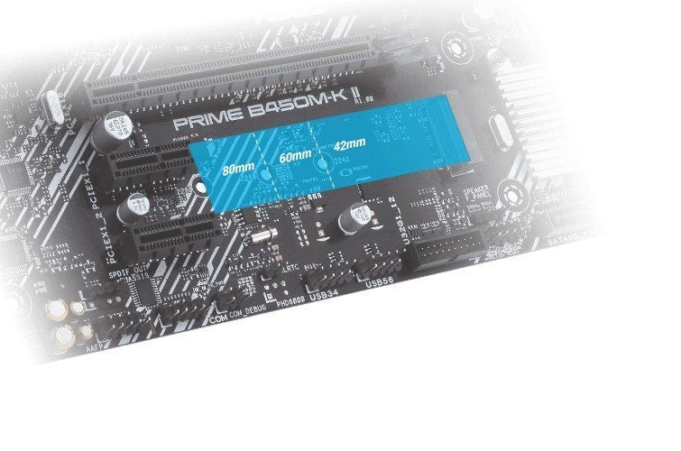 Asus Prime B450M-K II AMD 4400MHz (OC) Anakart – Yerleşik M.2 ile 32 Gbps'e kadar yüksek hızlara ulaşın