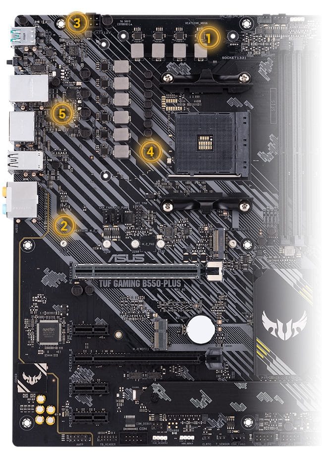 ASUS TUF Gaming B550-PLUS 4600MHz(OC) Anakart – görsel 3