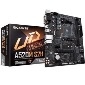 GIGABYTE A520M S2H 5100MHz(OC) DDR4 Soket AM4 M.2 VGA DVI HDMI mATX Anakart