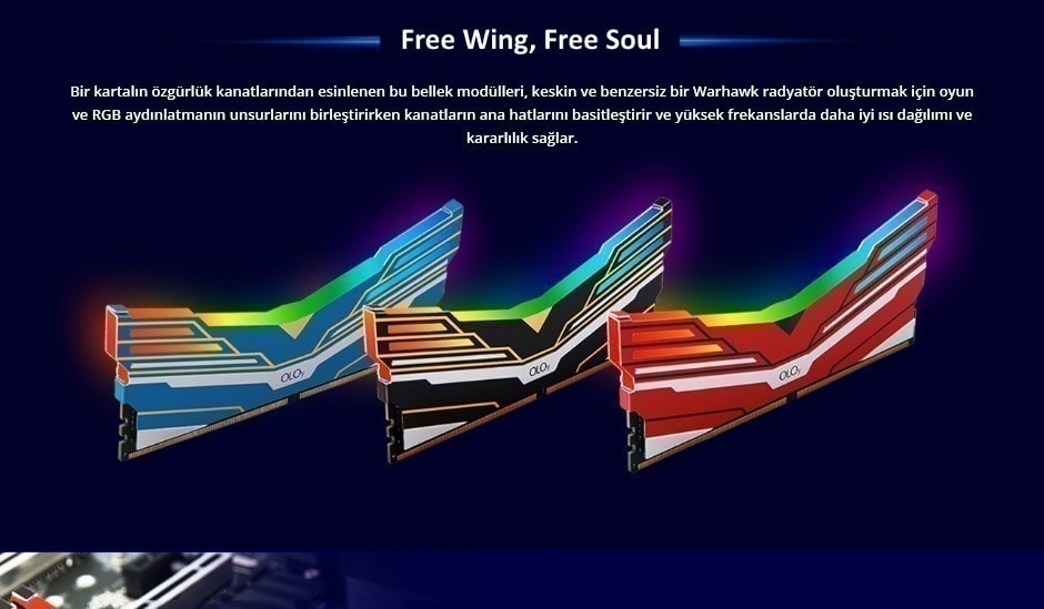 Oloy Warhawk 8GB 3000Mhz DDR4 Single Kit Ram – görsel 2