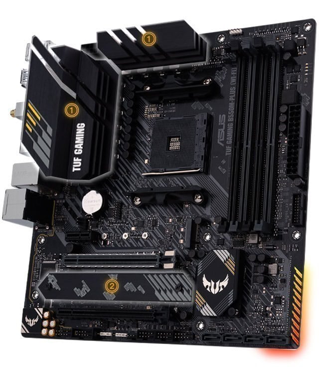 ASUS TUF GAMING B550M-PLUS (WI-FI) 4600MHz(OC) Anakart – GÜÇ TASARIMI, görsel 4
