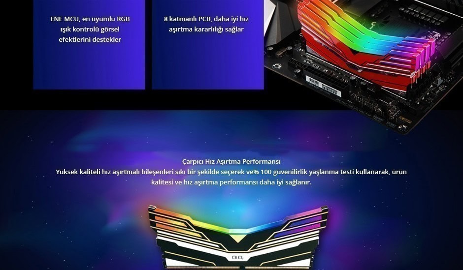 Oloy Warhawk 8GB 3000Mhz DDR4 Single Kit Ram – görsel 4