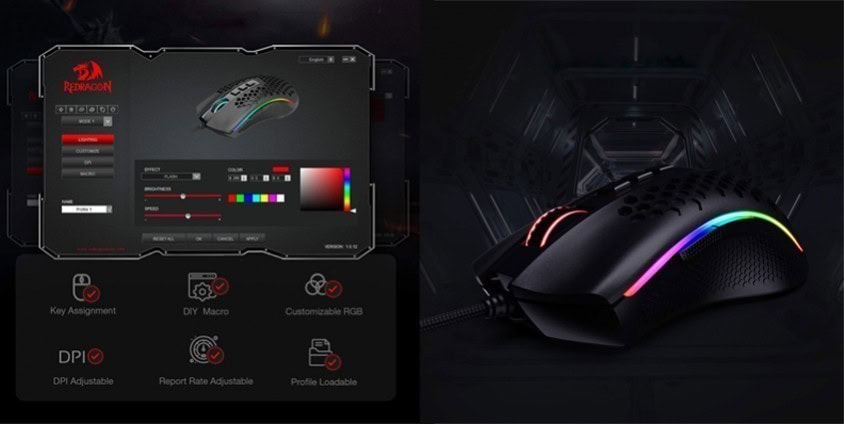 Redragon M808 Storm 12400 DPI 8 Gaming Mouse – 7 Programlanabilir Tuş