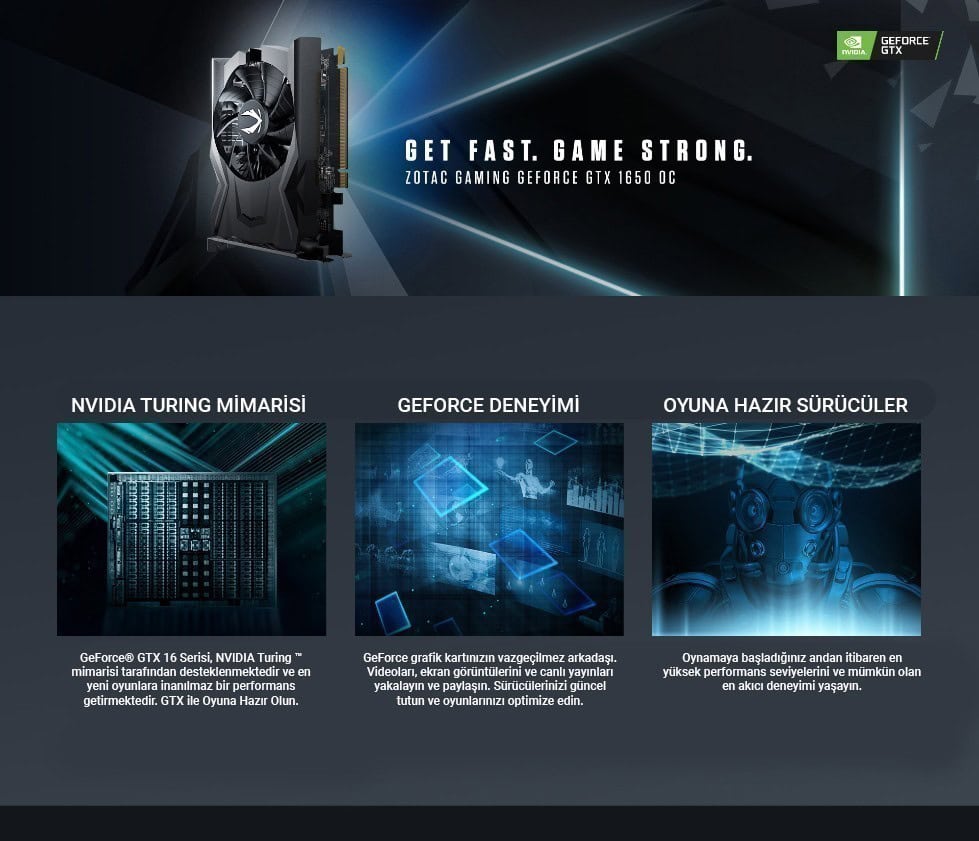 Zotac GeForce GTX 1650 Gaming OC Ekran Kartı – görsel 1