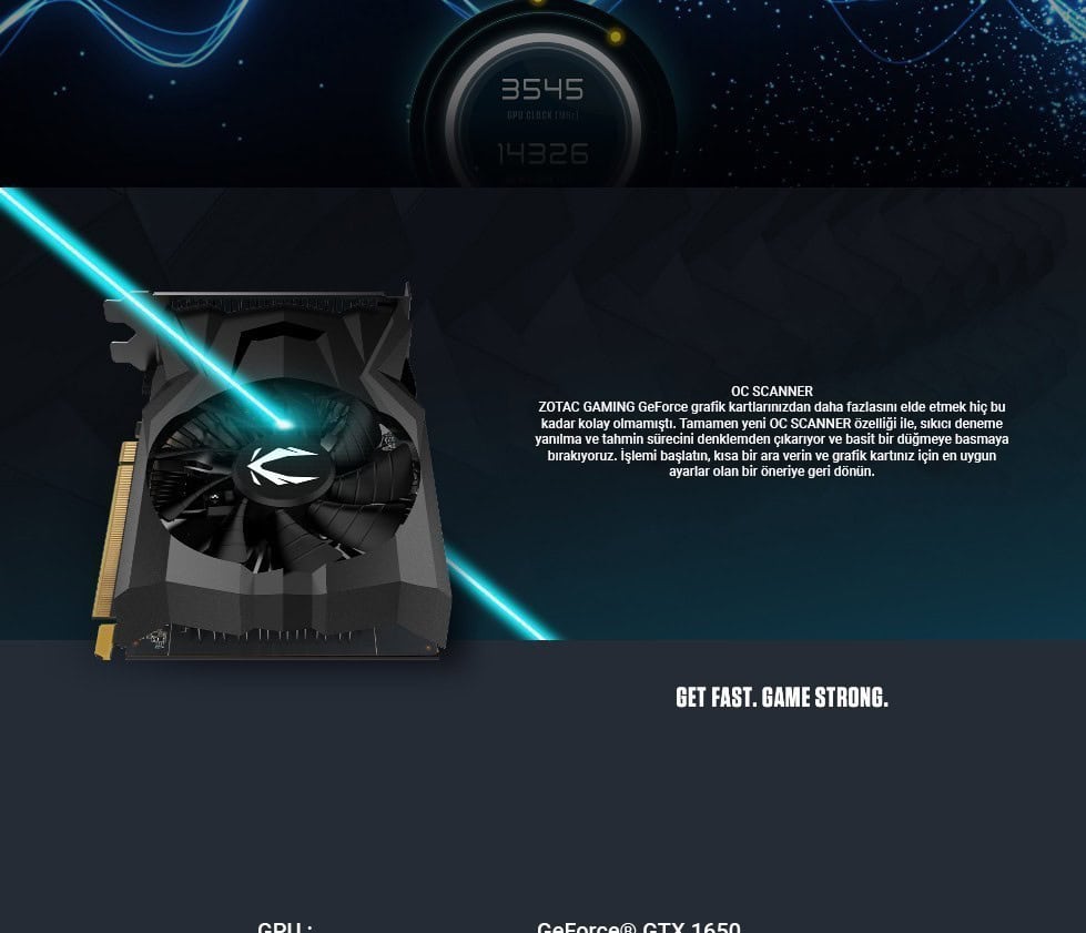 Zotac GeForce GTX 1650 Gaming OC Ekran Kartı – görsel 4