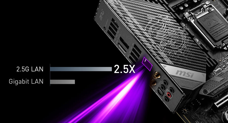 MSI MPG Z590 GAMING CARBON WiFi Anakart – 2.5G LAN İLE MAKSİMUM VERİ TRANSFER HIZI
