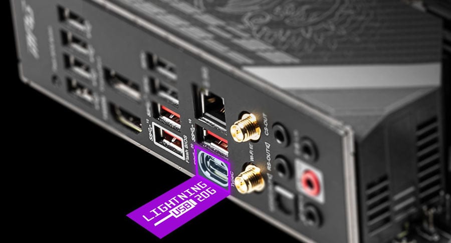 MSI MPG Z590 GAMING CARBON WiFi Anakart – LIGHTNING USB 3.2 GEN 2x2 20G İLE ÇİFT BANT GENİŞLİĞİ