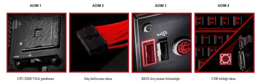 MSI B450 TOMAHAWK MAX 4133MHz(OC) Anakart – FLASH BIOS DÜĞMESİ İLE KOLAY BIOS KURTARMA