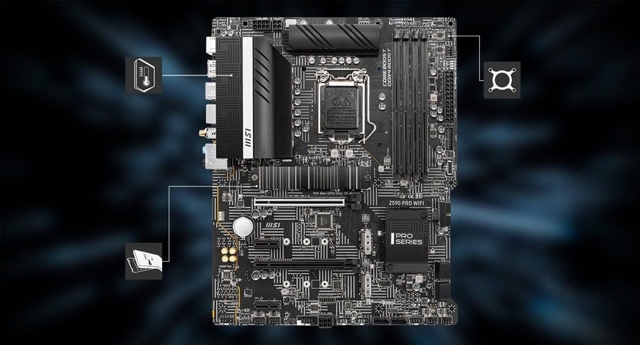 MSI Z590 PRO WiFi 5333MHz(OC) Anakart – Pompa Fan Desteği