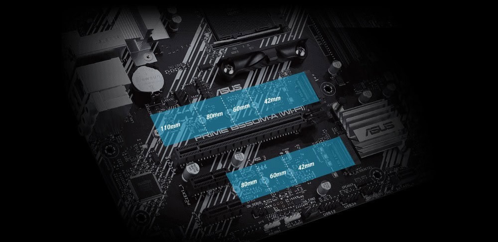 ASUS PRIME B550M-A (WI-FI) 4600MHz(OC) Anakart – Yerleşik M.2 ile yüksek hızlara ulaşın