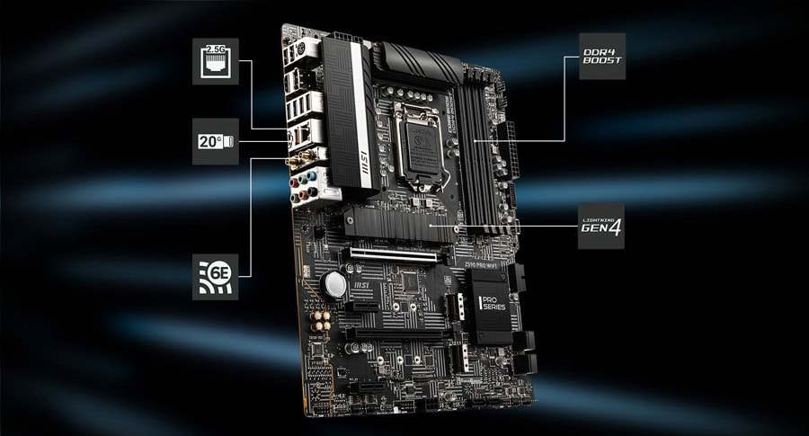 MSI Z590 PRO WiFi 5333MHz(OC) Anakart – Lightning Gen 4 Çözümü