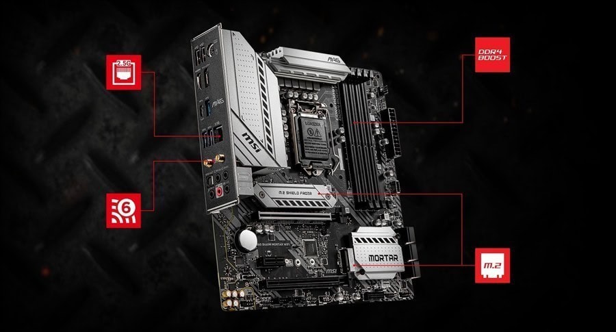 MSI MAG B460M MORTAR WiFi Anakart – görsel 3
