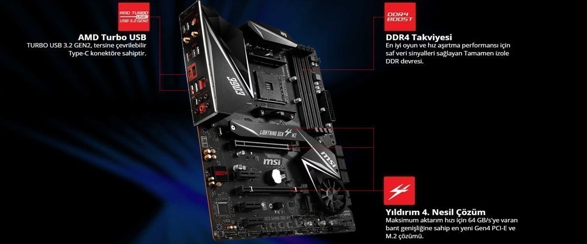 MSI MPG X570 GAMING EDGE WiFi Anakart – Yüksek Hızlı İletim