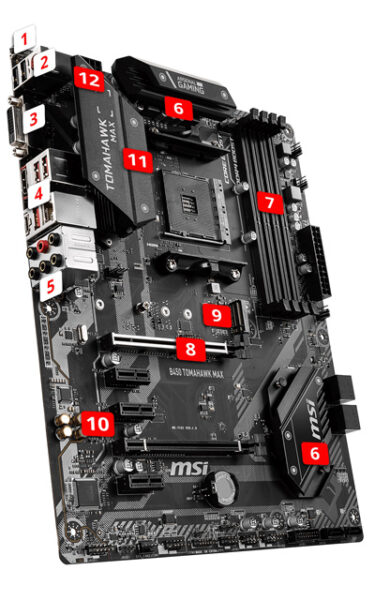 MSI B450 TOMAHAWK MAX 4133MHz(OC) Anakart – görsel 1