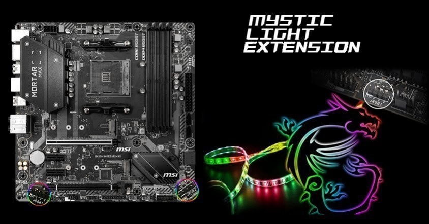 MSI B450M MORTAR MAX 4133MHz(OC) Anakart – Mystic Light Extension