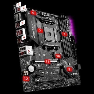 MSI B450M MORTAR MAX 4133MHz(OC) Anakart – görsel 1
