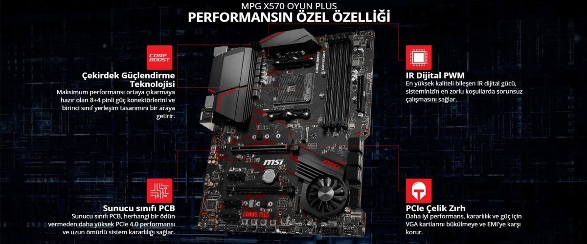 MSI MPG X570 GAMING PLUS 4400MHz(OC) Anakart – görsel 1