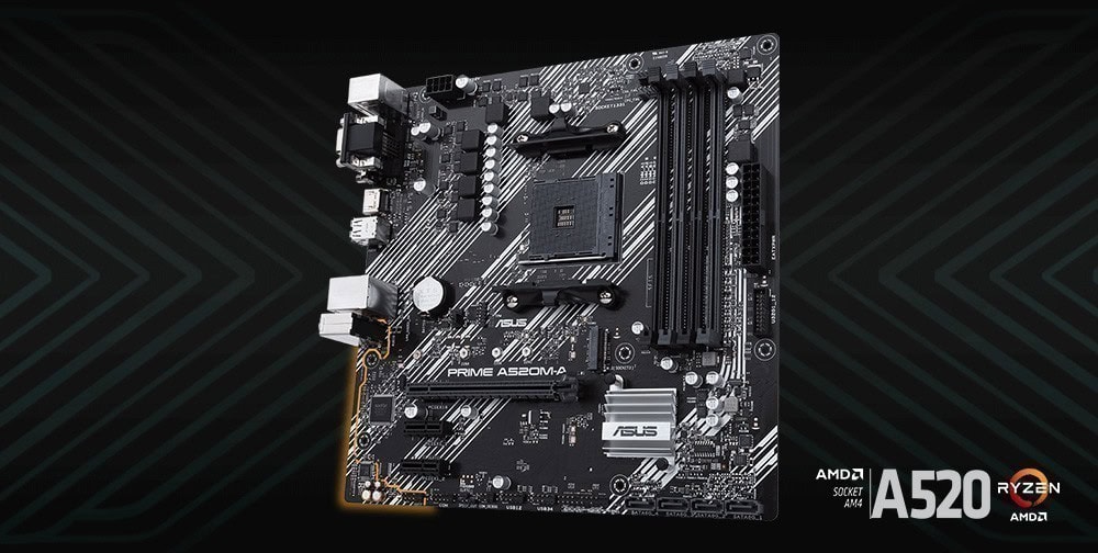 ASUS PRIME A520M-A 4800MHz(OC) Anakart – görsel 1