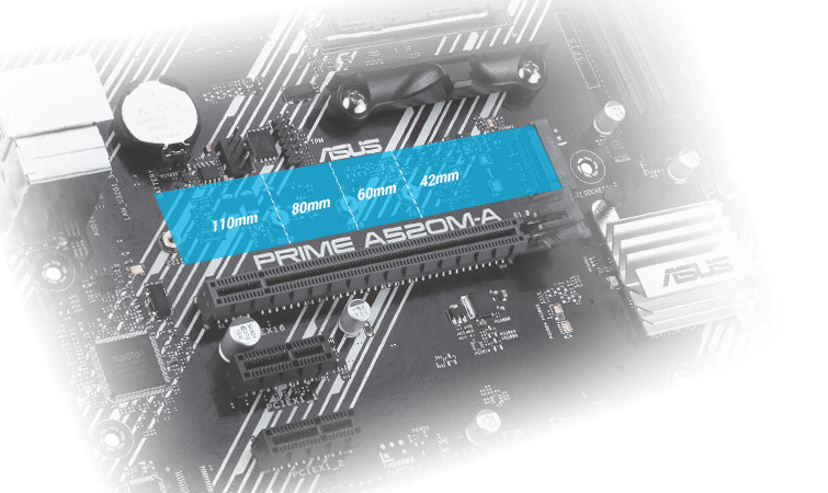 ASUS PRIME A520M-A 4800MHz(OC) Anakart – PCIe 3.0 M.2 (32 Gbps'e kadar)