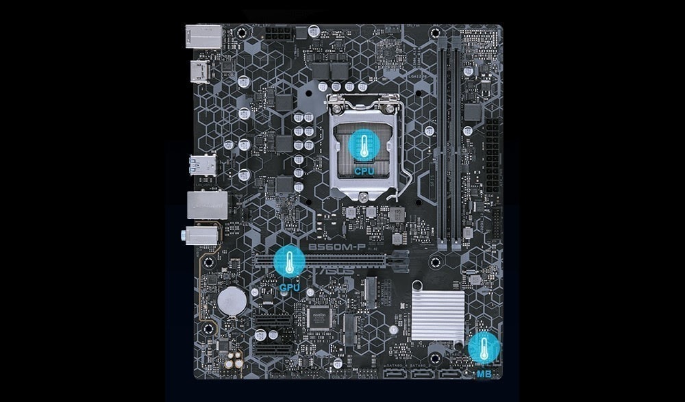 ASUS B560M-P SI 5000MHz(OC) Anakart – Birden Fazla Sıcaklık Kaynağı