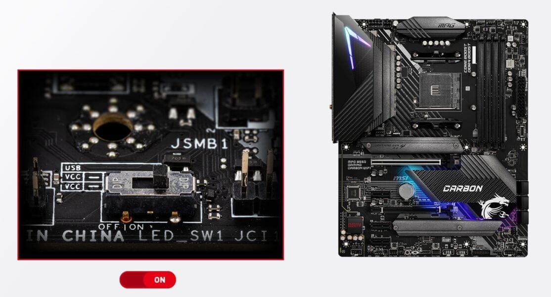MSI MPG B550 GAMING CARBON WiFi Anakart – ÖN VE ARKA PANELDE USB TYPE-C İÇİN HAZIR KONNEKTÖRLER
