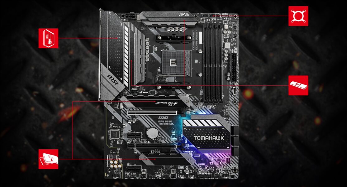 MSI MAG B550 TOMAHAWK 4866MHz(OC) Anakart – ÜST SEVİYE TERMAL ÇÖZÜM