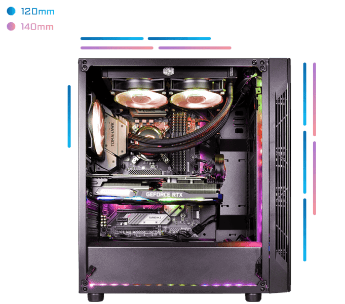 MSI MAG VAMPIRIC 011C Tempered Glass Kasa – OPTİMİZE EDİLEN HAVA AKIŞI, görsel 4