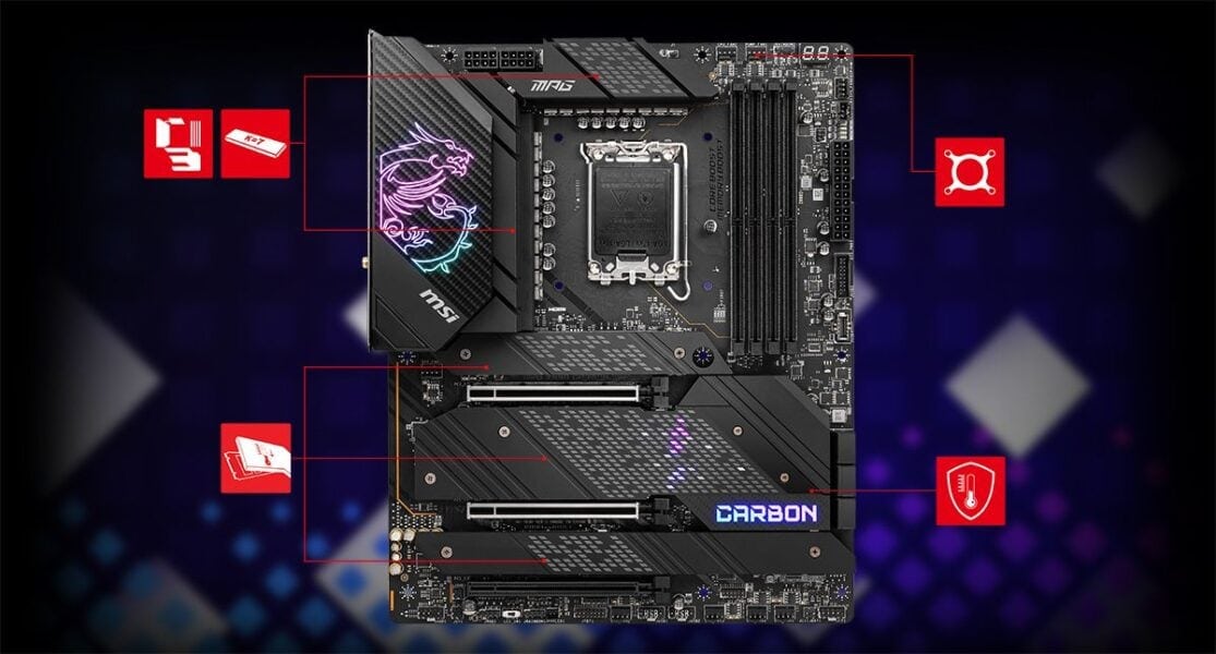 MSI MPG Z690 CARBON WIFI 6666MHz(OC) Anakart – ÜST SINIF TERMAL ÇÖZÜM