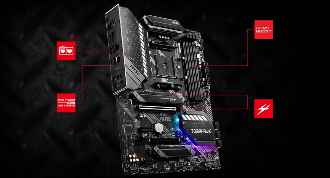 MSI MAG B550 TOMAHAWK 4866MHz(OC) Anakart – YÜKSEK İLETİM HIZI
