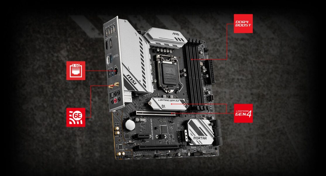 MSI MAG B560M MORTAR WiFi 5066MHz(OC) Anakart – YÜKSEK İLETİM HIZI