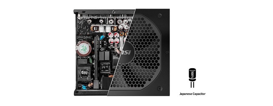 MSI MPG A750GF PSU – %100 JAPON ÜRETİMİ 105°C KAPASİTÖRLER