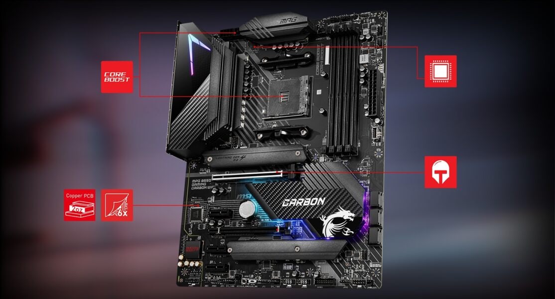 MSI MPG B550 GAMING CARBON WiFi Anakart – ÖNE ÇIKAN ÖZELLİK
