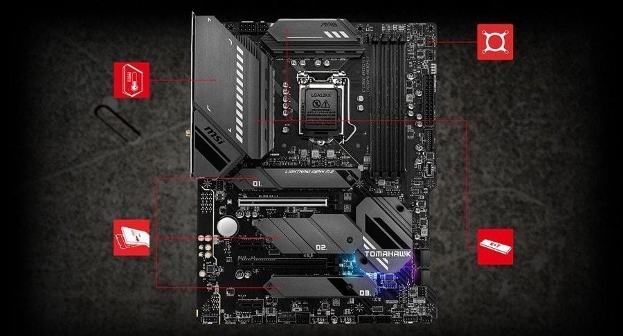 MSI MAG Z590 TOMAHAWK WIFI Intel Z590 Soket 1200 DDR4 5333MHz (OC) M.2 Anakart