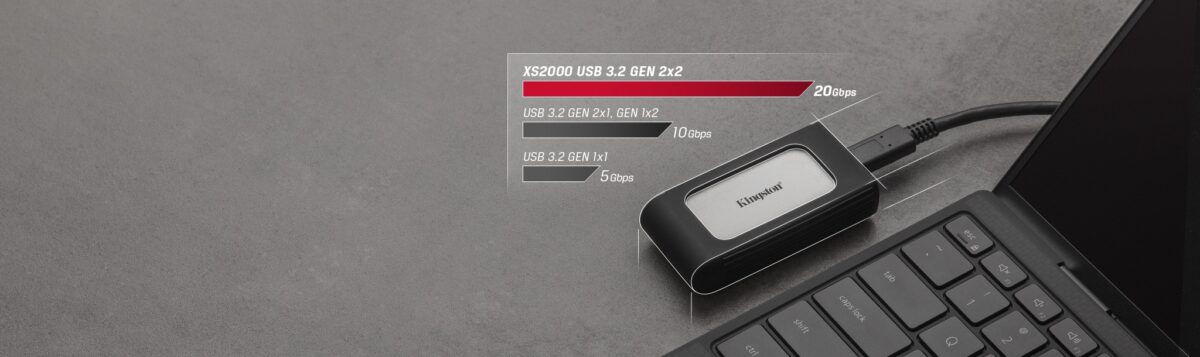 Kingston 2TB XS2000 USB 3.2 Gri Taşınabilir SSD