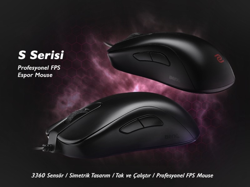 Zowie S2-C Kablolu Small Espor Simetrik Gaming Mouse – Profesyonel Espor Oyuncu Mouseu