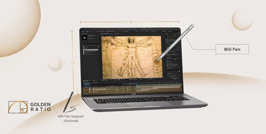 MSI CREATOR Z17 A12UHST-045TR / INTEL i9-12900H Laptop – Altın Oranlı Ekran