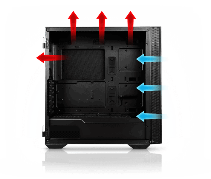 MSI MPG QUIETUDE 100S 1x120mm ATX GAMING KASA – OPTİMİZE HAVA AKIŞI
