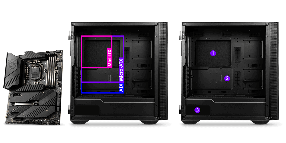 MSI MPG QUIETUDE 100S 1x120mm ATX GAMING KASA – BİLEŞENLER İÇİN GENİŞ ALAN