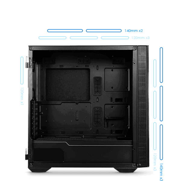 MSI MPG QUIETUDE 100S 1x120mm ATX GAMING KASA – FAN Desteği