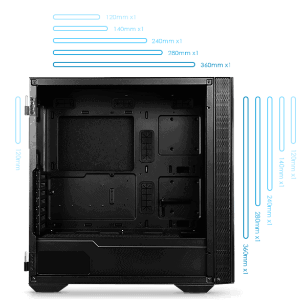 MSI MPG QUIETUDE 100S 1x120mm ATX GAMING KASA – Radyatör Desteği