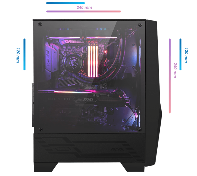 MSI MAG FORGE 100R B65 Kasa – LED DÜĞMESİ, görsel 3