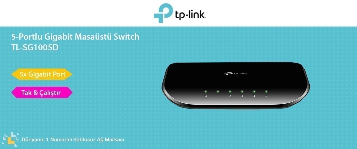 TP-LINK TL-SG1005D 5-Port 10/100/1000Mbps Tak – görsel 1