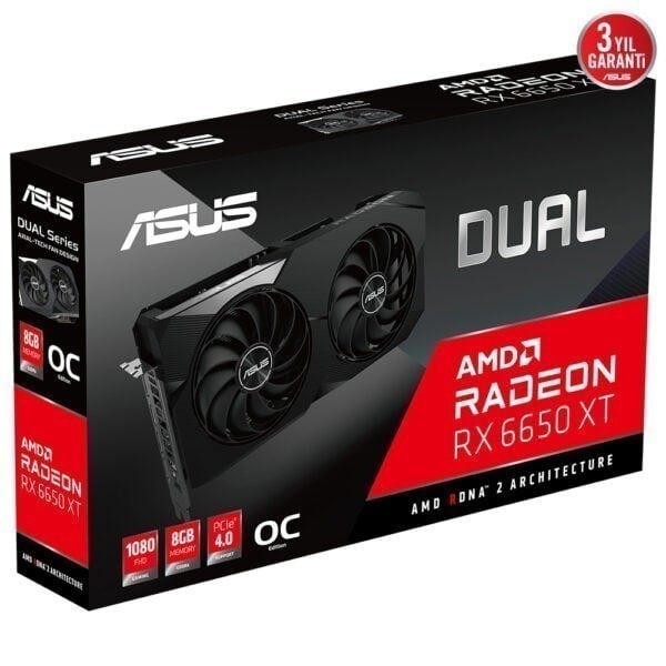 Asus Dual Radeon Rx 6650 Xt 8gb Oc Gddr6 128bit Ekran Karti 8